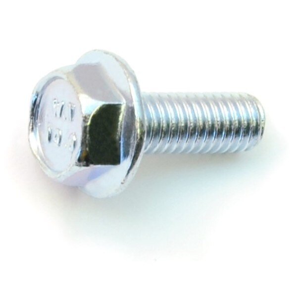 M6-1.00 Flange Bolt, Zinc Plated Steel, 16 mm L, 10 PK, Midwest Fastener, Mfr#: 31444